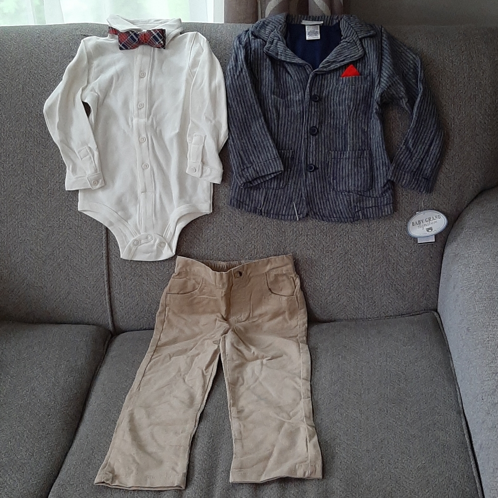 NWT Toddler Boy 3pc Set Bodysuit, Pants, Onesie